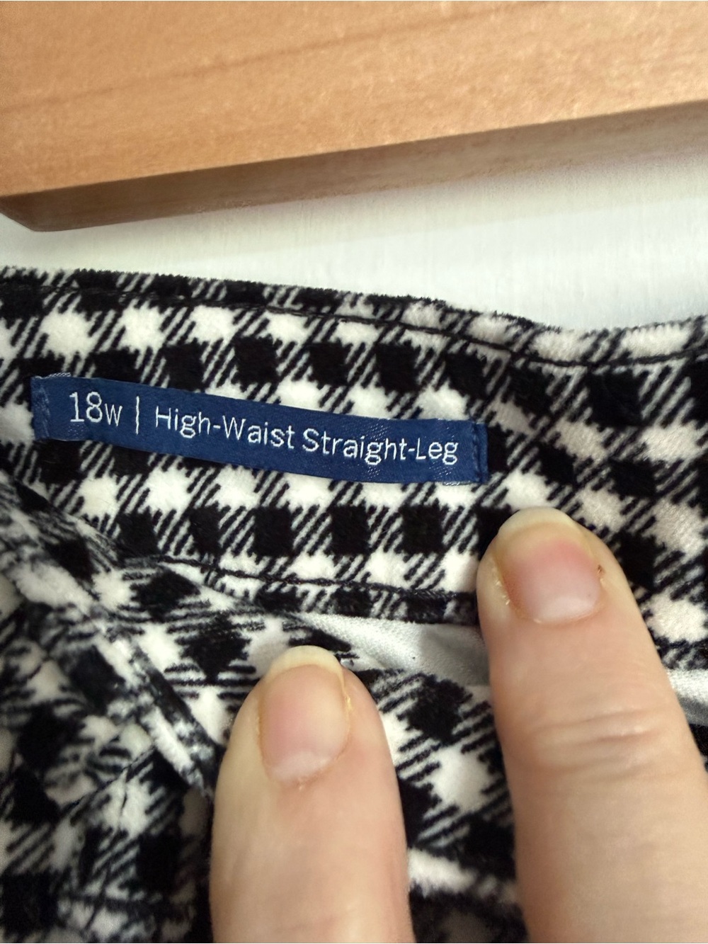 Talbots Black and White Gingham Straight Leg Pants - Picture 3 of 9